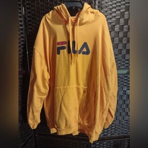 Fila Men's Big & Tall Yellow Pullover Hoodie Size 5XL